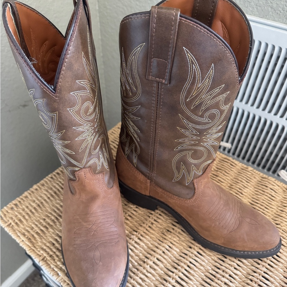 Laredo Brown Leather Western Boots Classic Design